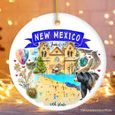 Artistic New Mexico State Themes and Landmarks Christmas Ornament Artistic New Mexico State Themes and Landmarks Christmas Ornament