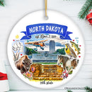 Artistic North Dakota State Themes and Landmarks Christmas Ornament Artistic North Dakota State Themes and Landmarks Christmas Ornament