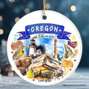 Artistic Oregon State Themes and Landmarks Christmas Ornament Artistic Oregon State Themes and Landmarks Christmas Ornament