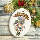 Artistic Illinois State Themes and Landmarks Christmas Ornament Artistic Illinois State Themes and Landmarks Christmas Ornament