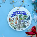 Artistic Georgia State Themes and Landmarks Christmas Ornament Artistic Georgia State Themes and Landmarks Christmas Ornament
