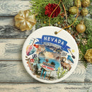 Artistic Nevada State Themes and Landmarks Christmas Ornament Artistic Nevada State Themes and Landmarks Christmas Ornament