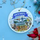 Artistic North Dakota State Themes and Landmarks Christmas Ornament Artistic North Dakota State Themes and Landmarks Christmas Ornament