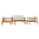 Circa Modern 4-Piece Solid Wood Spindle Patio Chat Set Circa Modern 4-Piece Solid Wood Spindle Patio Chat Set