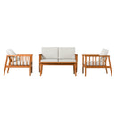 Circa Modern 4-Piece Solid Wood Spindle Patio Chat Set Circa Modern 4-Piece Solid Wood Spindle Patio Chat Set