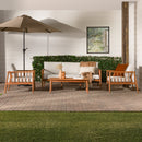 Circa Modern 4-Piece Solid Wood Spindle Patio Chat Set Circa Modern 4-Piece Solid Wood Spindle Patio Chat Set