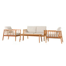 Circa Modern 4-Piece Solid Wood Spindle Patio Chat Set Circa Modern 4-Piece Solid Wood Spindle Patio Chat Set