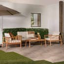 Circa Modern 4-Piece Solid Wood Spindle Patio Chat Set Circa Modern 4-Piece Solid Wood Spindle Patio Chat Set