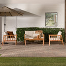 Circa Modern 4-Piece Solid Wood Spindle Patio Chat Set Circa Modern 4-Piece Solid Wood Spindle Patio Chat Set