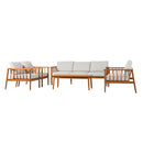 Circa Modern 5-Piece Solid Wood Spindle Patio Chat Set Circa Modern 5-Piece Solid Wood Spindle Patio Chat Set