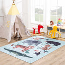 Petey Blue Animal Print Washable Kids Rug - Clearance Petey Blue Animal Print Washable Kids Rug - Clearance