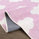 Nizar Pink Cloud Washable Kids Rug - Clearance Nizar Pink Cloud Washable Kids Rug - Clearance