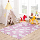 Nizar Pink Cloud Washable Kids Rug - Clearance Nizar Pink Cloud Washable Kids Rug - Clearance