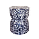 Geometric Shaped Ethnic Patterned Mother of Pearl Coffee Table - (D)14" (H)20" Geometric Shaped Ethnic Patterned Mother of Pearl Coffee Table - (D)14" (H)20"