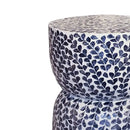 Geometric Shaped Ethnic Patterned Mother of Pearl Coffee Table - (D)14" (H)20" Geometric Shaped Ethnic Patterned Mother of Pearl Coffee Table - (D)14" (H)20"