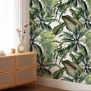 Green Tropical Leaves Self Adhesive Wallpaper Green Tropical Leaves Self Adhesive Wallpaper