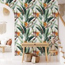 Tropical Banana Leaf & Bird of Paradise Wallpaper Tropical Banana Leaf & Bird of Paradise Wallpaper