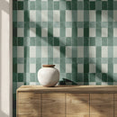 Modern Green Checkered Wallpaper Peel and Stick Modern Green Checkered Wallpaper Peel and Stick