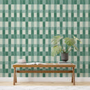 Modern Green Checkered Wallpaper Peel and Stick Modern Green Checkered Wallpaper Peel and Stick