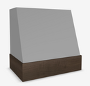 Grey Wood Range Hood With Angled Front and Walnut Band - 30", 36", 42", 48", 54" and 60" Widths Available Grey Wood Range Hood With Angled Front and Walnut Band - 30", 36", 42", 48", 54" and 60" Widths Available