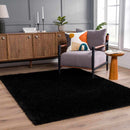 Faina Solid Black Shag Washable Area Rug - Clearance Faina Solid Black Shag Washable Area Rug - Clearance