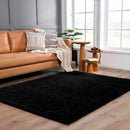 Faina Solid Black Shag Washable Area Rug - Clearance Faina Solid Black Shag Washable Area Rug - Clearance