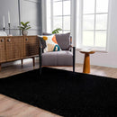 Faina Solid Black Shag Washable Area Rug - Clearance Faina Solid Black Shag Washable Area Rug - Clearance