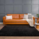 Faina Solid Black Shag Washable Area Rug - Clearance Faina Solid Black Shag Washable Area Rug - Clearance