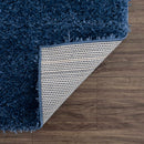 Faina Solid Dark Blue Shag Washable Area Rug - Clearance Faina Solid Dark Blue Shag Washable Area Rug - Clearance