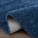 Faina Solid Dark Blue Shag Washable Area Rug - Clearance Faina Solid Dark Blue Shag Washable Area Rug - Clearance