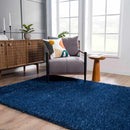 Faina Solid Dark Blue Shag Washable Area Rug - Clearance Faina Solid Dark Blue Shag Washable Area Rug - Clearance