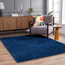 Faina Solid Dark Blue Shag Washable Area Rug - Clearance Faina Solid Dark Blue Shag Washable Area Rug - Clearance