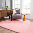 Faina Solid Pink Shag Washable Area Rug - Clearance Faina Solid Pink Shag Washable Area Rug - Clearance