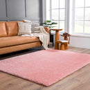 Faina Solid Pink Shag Washable Area Rug - Clearance Faina Solid Pink Shag Washable Area Rug - Clearance