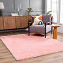 Faina Solid Pink Shag Washable Area Rug - Clearance Faina Solid Pink Shag Washable Area Rug - Clearance