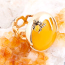 Honey Bee Yellow Agate Golden Ring Honey Bee Yellow Agate Golden Ring