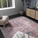 Burgundy Holi-2303 Washable Area Rug Burgundy Holi-2303 Washable Area Rug