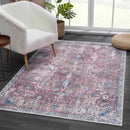 Burgundy Holi-2303 Washable Area Rug Burgundy Holi-2303 Washable Area Rug