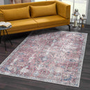 Burgundy Holi-2303 Washable Area Rug Burgundy Holi-2303 Washable Area Rug