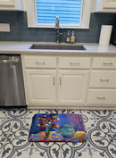 Blue Tea by Wendy Hoile Machine Washable Memory Foam Mat HWH0010RUG Blue Tea by Wendy Hoile Machine Washable Memory Foam Mat HWH0010RUG