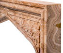 Honey Onyx Translucent Natural Stone French Villa Style Hand-carved Fireplace Surround (W)6" (L)57" (H)52" Honey Onyx Translucent Natural Stone French Villa Style Hand-carved Fireplace Surround (W)6" (L)57" (H)52"