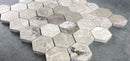 Silver Shadow Marble 2" Hexagon on 12" x 12" Mesh Mosaic Tile Silver Shadow Marble 2" Hexagon on 12" x 12" Mesh Mosaic Tile