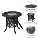 21" Cast Aluminum Ice Bucket Table with Hand-Brushed Bronze Patina Look Top and Removable Cover, Food-Grade 304 Stainless Steel Bucket 21" Cast Aluminum Ice Bucket Table with Hand-Brushed Bronze Patina Look Top and Removable Cover, Food-Grade 304 Stainless Steel Bucket
