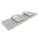 Imperial White Marble Double Sink Above Vanity Wall-mount Bathroom Sink (W)21" (L)80" (H)8" Imperial White Marble Double Sink Above Vanity Wall-mount Bathroom Sink (W)21" (L)80" (H)8"