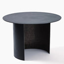 Industrial Round Low Side Metal Table/Minimal Design (D)24" (H)16" front view Industrial Round Low Side Metal Table/Minimal Design (D)24" (H)16" front view