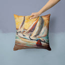 Boat Race Sailboats Canvas Throw Pillow - 14x14 Decorative Pillow β Art for Your Home & Patio JMK1244PW1414 Boat Race Sailboats Canvas Throw Pillow - 14x14 Decorative Pillow β Art for Your Home & Patio JMK1244PW1414