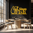 "Eat, Sleep, Fish" Metal Wall Art – Fishing Enthusiast Design with Hook and Phrase- KAF670 "Eat, Sleep, Fish" Metal Wall Art – Fishing Enthusiast Design with Hook and Phrase- KAF670