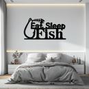 "Eat, Sleep, Fish" Metal Wall Art – Fishing Enthusiast Design with Hook and Phrase- KAF670 "Eat, Sleep, Fish" Metal Wall Art – Fishing Enthusiast Design with Hook and Phrase- KAF670