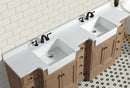 Kelly 84" Bathroom Vanity Weathered Fir - White Engineered Countertop Kelly 84" Bathroom Vanity Weathered Fir - White Engineered Countertop