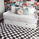 Kieu Black & White Checkered Shag Rug Kieu Black & White Checkered Shag Rug